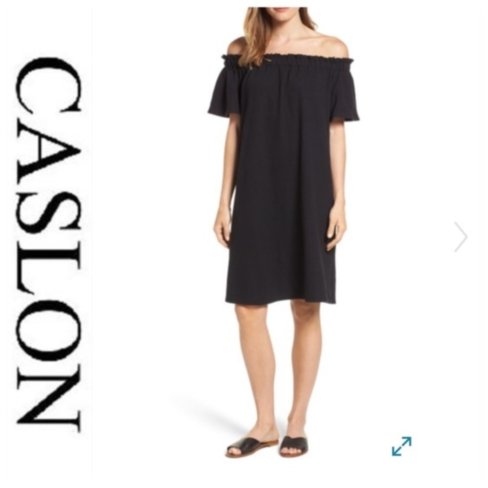 SALE NWT Caslon Black Off Shoulder Dress - Picture 3 of 9